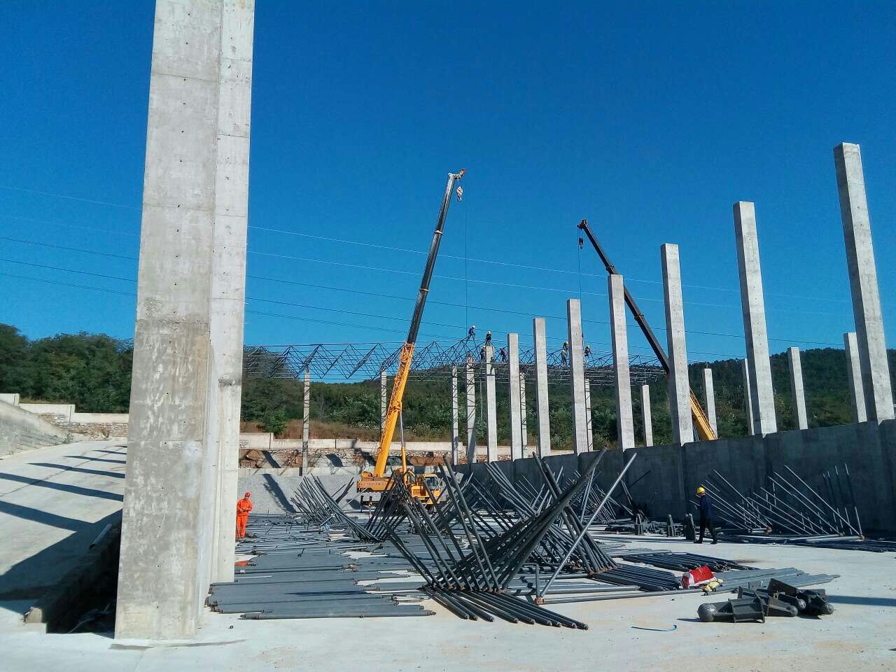 红河威海搅拌站网架